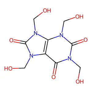 1H-Purine-2,6,8(3H)-trione, 7,9-dihydro-1,3,7,9-tetrakis(hydroxymethyl)- structure