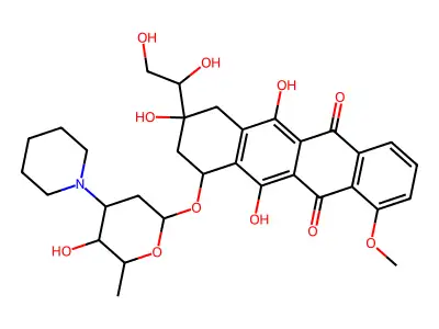 N,N-Pentamethylene-13-dihydroadriamycin hydrochloride structure