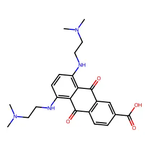 2-Anthracenecarboxylic acid, 5,8-bis((2-(dimethylamino)ethyl)amino)-9,10-dihydro-9,10-dioxo- structure