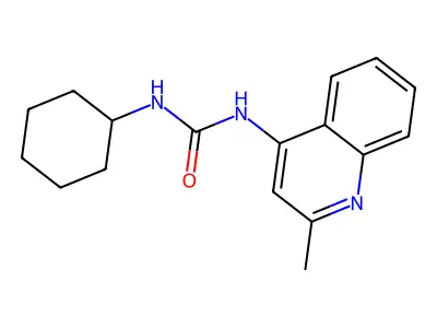 1-Cyclohexyl-3-(2-methyl-4-quinolyl)urea structure