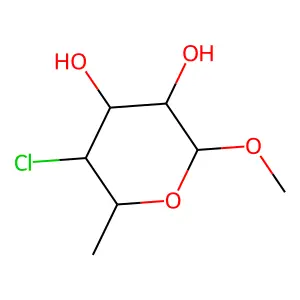 Methyl 4-chloro-4,6-dideoxyhexopyranoside structure