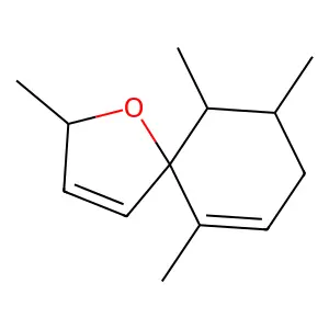 2,6,9,10-Tetramethyl-1-oxaspiro(4.5)deca-3,6-diene structure