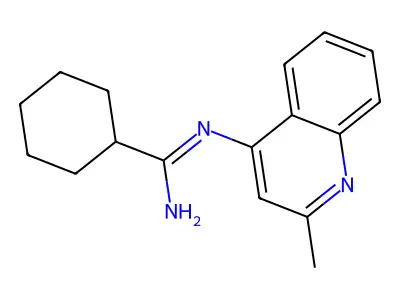 N-(Cyclohexylcarbonimidoyl)-2-methylquinolin-4-amine structure