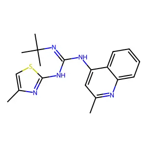 Guanidine, 1-tert-butyl-2-(2-methyl-4-quinolyl)-3-(4-methyl-2-thiazolyl)- structure