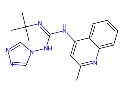 1-tert-Butyl-2-(2-methyl-4-quinolyl)-3-(4H-1,2,4-triazol-4-yl)guanidine structure