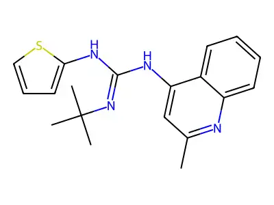 Guanidine, N-(1,1-dimethylethyl)-N'-(2-methyl-4-quinolinyl)-N''-2-thienyl- structure