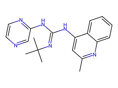 Guanidine, N-(1,1-dimethylethyl)-N'-(2-methyl-4-quinolinyl)-N''-pyrazinyl- structure
