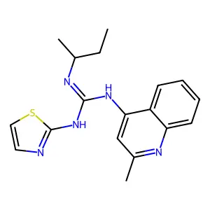 Guanidine, 1-sec-butyl-2-(2-methyl-4-quinolyl)-3-(2-thiazolyl)- structure