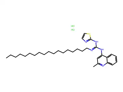 Guanidine, N-(2-methyl-4-quinolinyl)-N'-octadecyl-N''-2-thiazolyl-, dihydrochloride structure