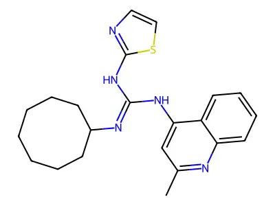 Guanidine, N-cyclooctyl-N'-(2-methyl-4-quinolinyl)-N''-2-thiazolyl- structure