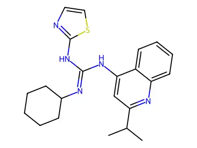 Guanidine, N-cyclohexyl-N'-(2-(1-methylethyl)-4-quinolinyl)-N''-2-thiazolyl- structure