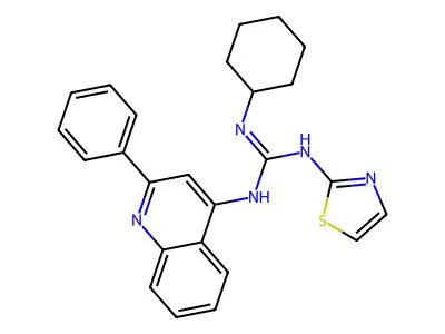 Guanidine, N-cyclohexyl-N'-(2-phenyl-4-quinolinyl)-N''-2-thiazolyl- structure