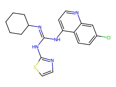 Guanidine, N-(7-chloro-4-quinolinyl)-N'-cyclohexyl-N''-2-thiazolyl- structure
