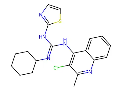 Guanidine, N-(3-chloro-2-methyl-4-quinolinyl)-N'-cyclohexyl-N''-2-thiazolyl- structure