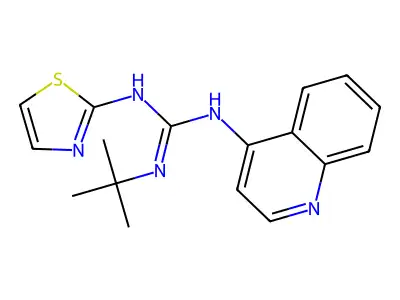 Guanidine, N-(1,1-dimethylethyl)-N'-4-quinolinyl-N''-2-thiazolyl- structure