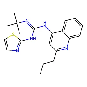 Guanidine, 1-tert-butyl-2-(2-propyl-4-quinolyl)-3-(2-thiazolyl)- structure