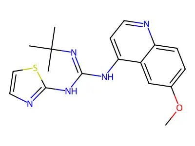 Guanidine, N-(1,1-dimethylethyl)-N'-(6-methoxy-4-quinolinyl)-N''-2-thiazolyl- structure