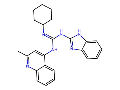 Guanidine, N-1H-benzimidazol-2-yl-N'-cyclohexyl-N''-(2-methyl-4-quinolinyl)- structure