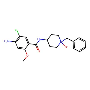 N-(1'-benzyl-4'-piperidyl-N-oxide)-4-amino-5-chloro-2-methoxybenzamide structure