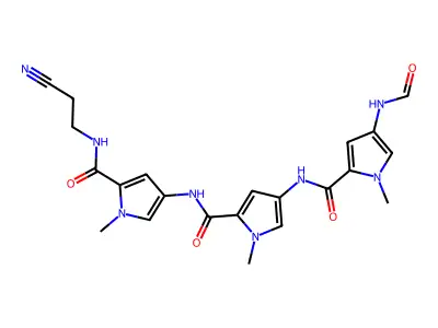 1H-Pyrrole-2-carboxamide, N-(5-(((2-cyanoethyl)amino)carbonyl)-1-methyl-1H-pyrrol-3-yl)-4-(((4-(formylamino)-1-methyl-1H-pyrrol-2-yl)carbonyl)amino)-1-methyl-, hydrate structure