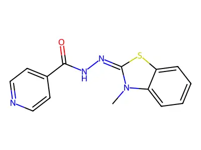 N-[(3-methylbenzothiazol-2-ylidene)amino]pyridine-4-carboxamide structure