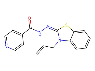 N-[(3-prop-2-enyl-1,3-benzothiazol-2-ylidene)amino]pyridine-4-carboxamide structure
