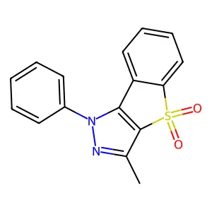 3-Methyl-1-phenyl-1H-(1)benzothieno(3,2-c)pyrazole 4,4-dioxide structure