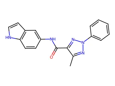 N-(1H-indol-5-yl)-5-methyl-2-phenyl-2H-1,2,3-triazole-4-carboxamide structure