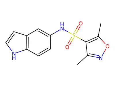 N-(1H-indol-5-yl)-3,5-dimethyl-1,2-oxazole-4-sulfonamide structure