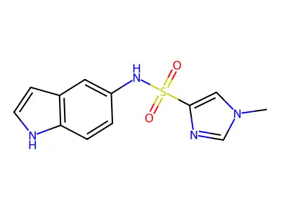 N-(1H-indol-5-yl)-1-methyl-1H-imidazole-4-sulfonamide structure