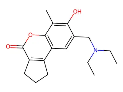 8-[(diethylamino)methyl]-7-hydroxy-6-methyl-2,3-dihydrocyclopenta[c]chromen-4(1H)-one structure