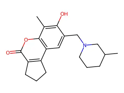 7-hydroxy-6-methyl-8-[(3-methylpiperidino)methyl]-2,3-dihydrocyclopenta[c]chromen-4(1H)-one structure