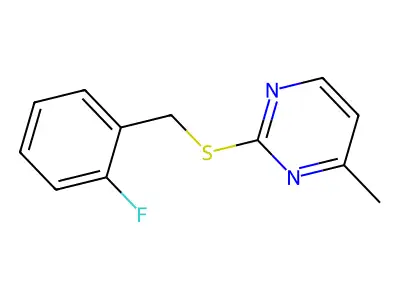 2-[(2-Fluorophenyl)methylthio]-4-methylpyrimidine structure