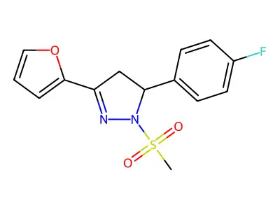 5-(4-Fluorophenyl)-3-(2-furyl)-1-(methylsulfonyl)-2-pyrazoline structure