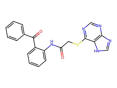 N-(2-benzoylphenyl)-2-(7H-purin-6-ylsulfanyl)acetamide structure