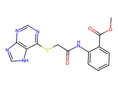 Methyl 2-[2-(7H-purin-6-ylsulfanyl)acetamido]benzoate structure