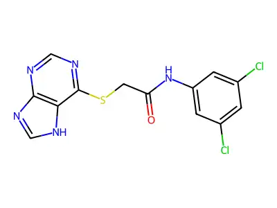 N-(3,5-dichlorophenyl)-2-(7H-purin-6-ylsulfanyl)acetamide structure
