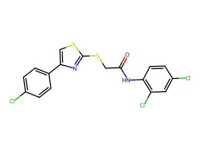 2-{[4-(4-chlorophenyl)-1,3-thiazol-2-yl]sulfanyl}-N-(2,4-dichlorophenyl)acetamide structure