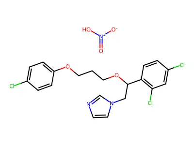 1-(2-(3-(4-Chlorophenoxy)propoxy)-2-(2,4-dichlorophenyl)ethyl)-1H-imidazole nitrate structure