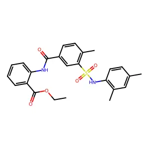 ethyl 2-(3-(N-(2,4-dimethylphenyl)sulfamoyl)-4-methylbenzamido)benzoate structure