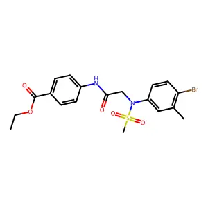ethyl 4-{[N-(4-bromo-3-methylphenyl)-N-(methylsulfonyl)glycyl]amino}benzoate structure