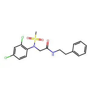 2-(2,4-dichloro-N-methylsulfonylanilino)-N-(2-phenylethyl)acetamide structure