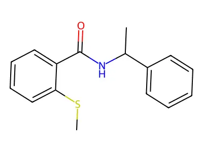 2-(methylsulfanyl)-N-(1-phenylethyl)benzamide structure
