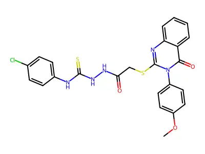 2-[[3,4-Dihydro-3-(4-methoxyphenyl)-4-oxo-2-quinazolinyl]thio]acetic acid 2-[[(4-chlorophenyl)amino]thioxomethyl]hydrazide structure