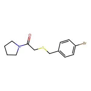 2-[(4-Bromophenyl)methylsulfanyl]-1-pyrrolidin-1-ylethanone structure