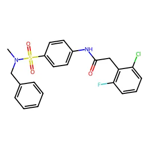 N-[4-[benzyl(methyl)sulfamoyl]phenyl]-2-(2-chloro-6-fluorophenyl)acetamide structure