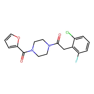 1-[(2-Chloro-6-fluorophenyl)acetyl]-4-(2-furoyl)piperazine structure