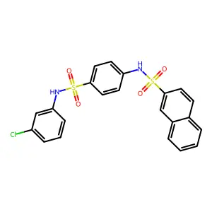 N-[4-[(3-chlorophenyl)sulfamoyl]phenyl]naphthalene-2-sulfonamide structure