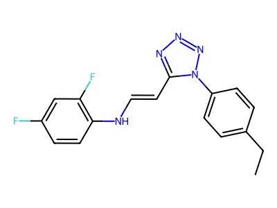 N-[2-[1-(4-Ethylphenyl)-1H-tetrazol-5-yl]ethenyl]-2,4-difluorobenzenamine structure
