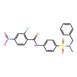N-[4-[benzyl(methyl)sulfamoyl]phenyl]-2-chloro-4-nitrobenzamide structure